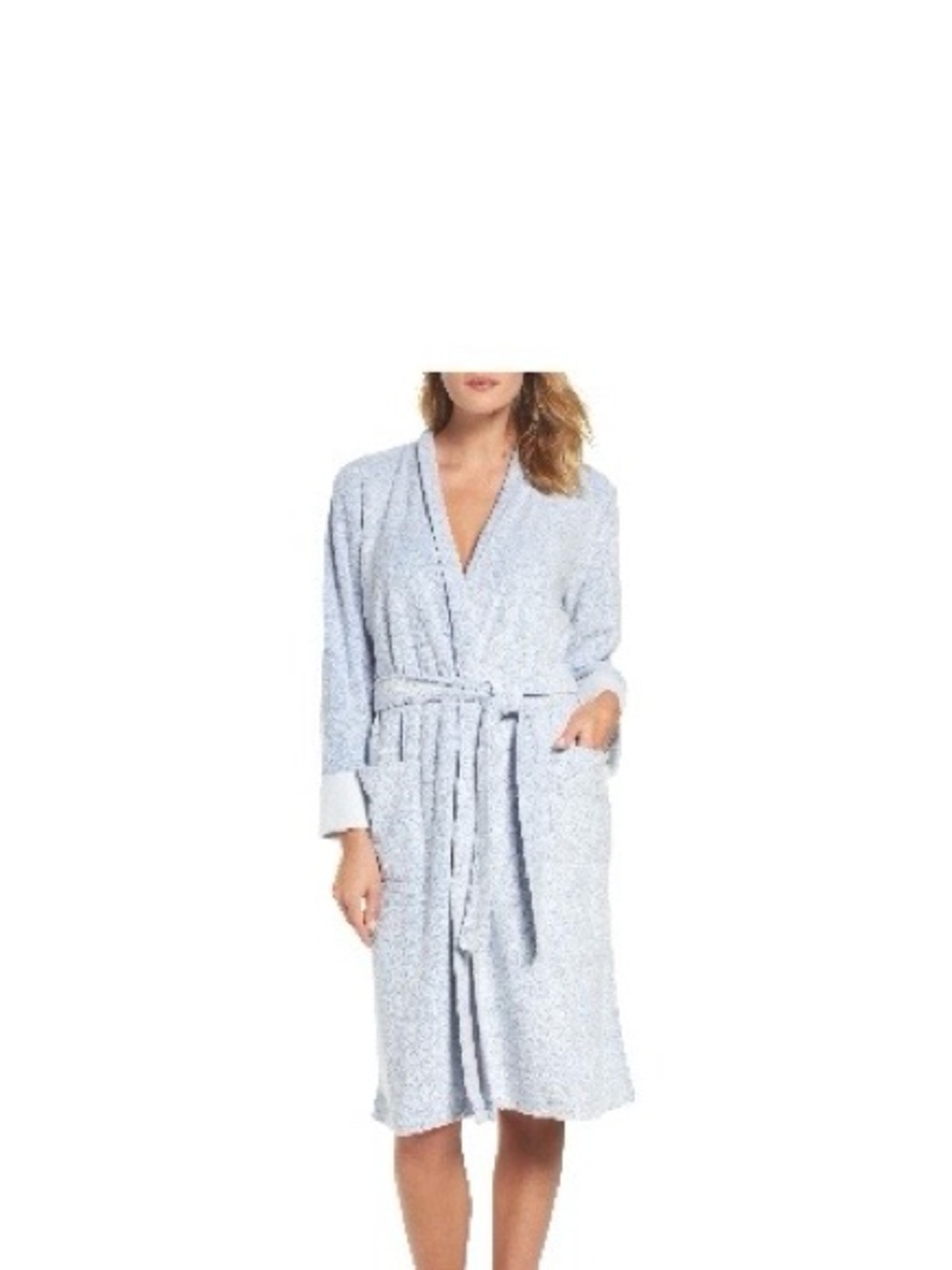 Natori Light Blue Wrap Robe with Belt